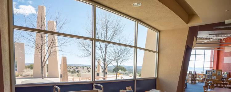 view of pillars outside window