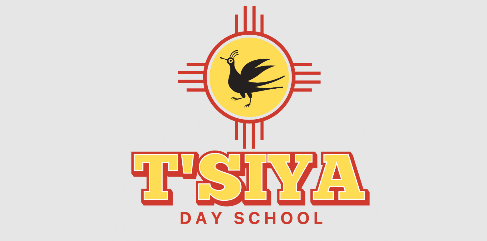 T'Siya Day School logo on a gray background.